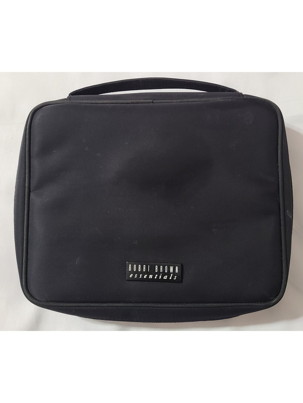 Bobbi Brown Essentials Cosmetic Makeup Bag Sz 9x8 Black Travel Trifold Zip Case